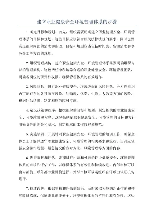 建立职业健康安全环境管理体系的步骤