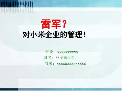 《雷军成功分析》PPT课件