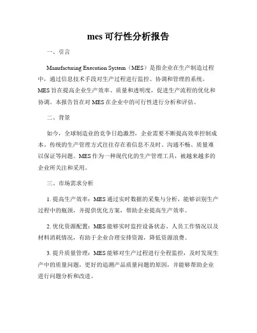 mes可行性分析报告
