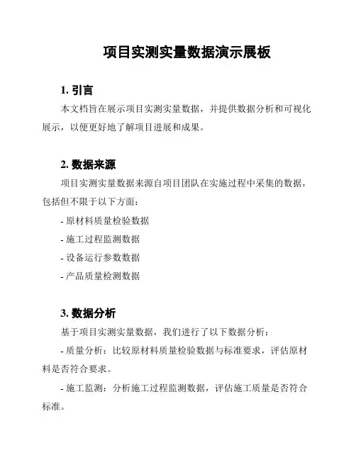 项目实测实量数据演示展板