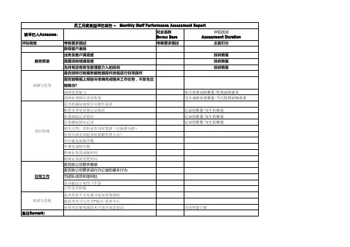 IT运维员工绩考评表