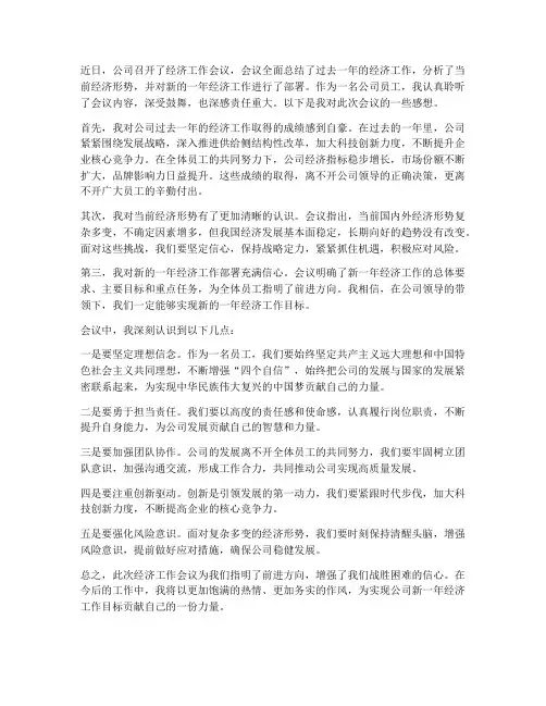 公司经济工作会议感想