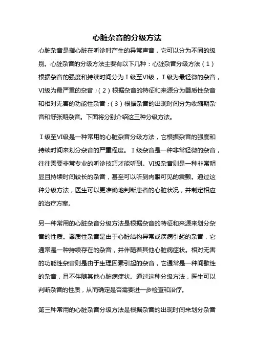 心脏杂音的分级方法