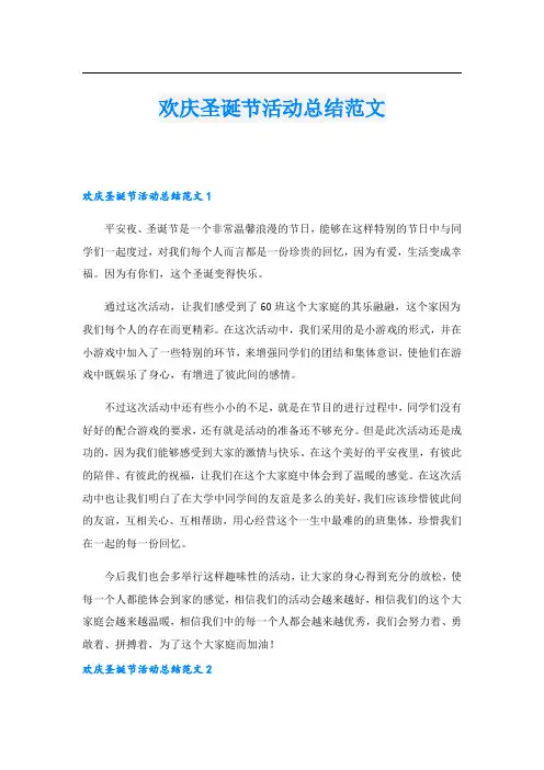 欢庆圣诞节活动总结范文.doc