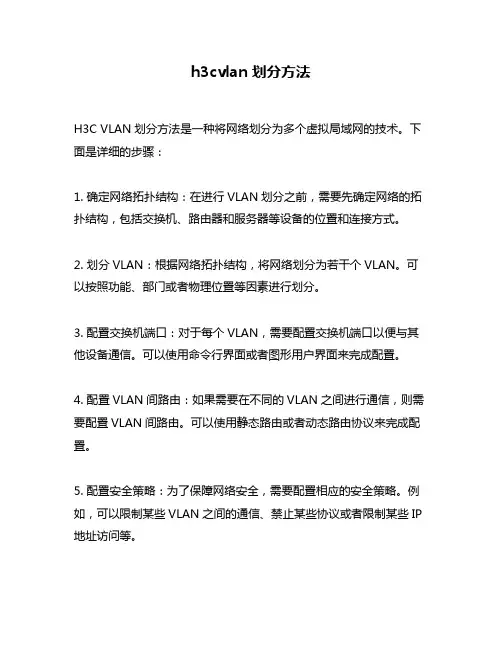 h3cvlan划分方法