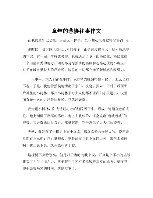 童年的悲惨往事作文