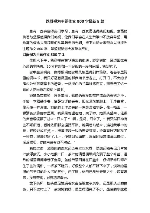 以凝视为主题作文800字最新5篇