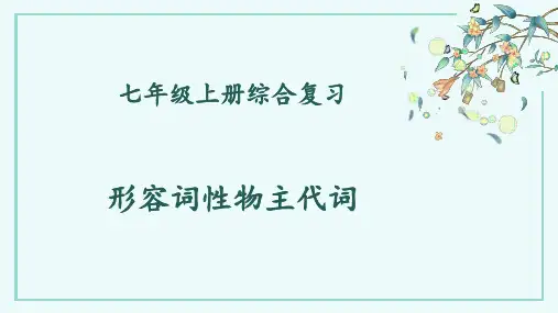 人教版七年级英语上册期末复习—形容词性物主代词课件