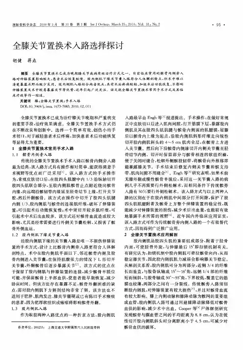 全膝关节置换术入路选择探讨