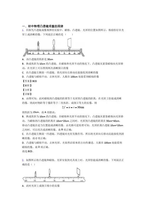 物理凸透镜综合经典题含答案解析