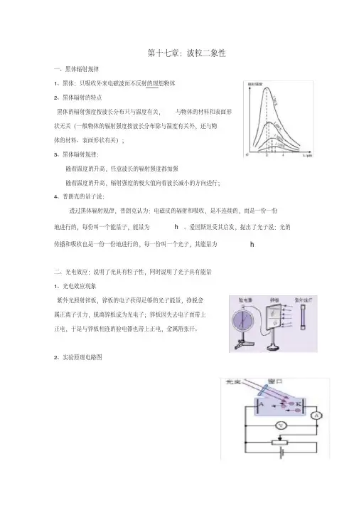 【经典】实验小学高中物理选修3-5第17章《光的波粒二象性》知识点总结