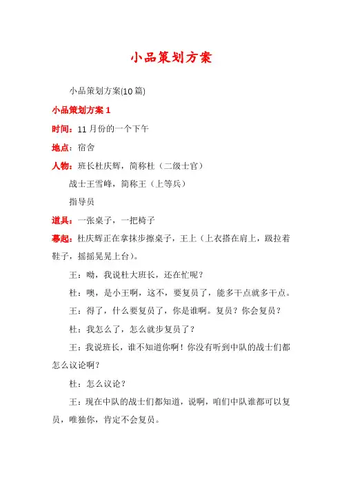 小品策划方案