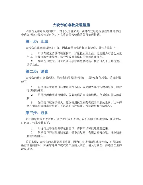 犬咬伤的急救处理措施