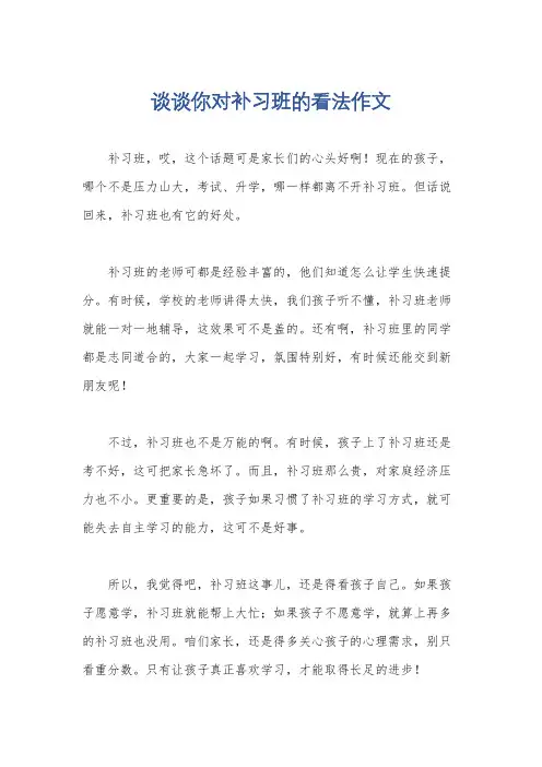 谈谈你对补习班的看法作文