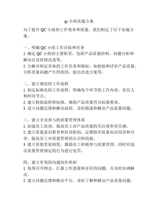 qc小组实施方案