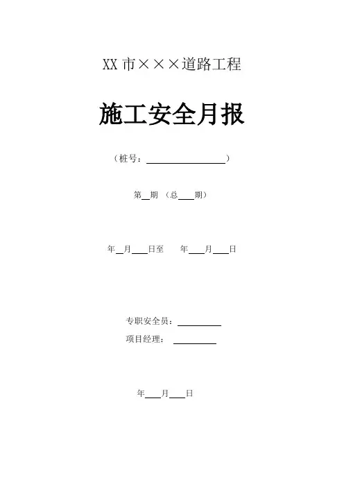 施工单位安全月报样表