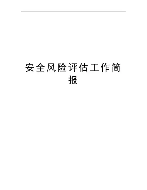 最新安全风险评估工作简报