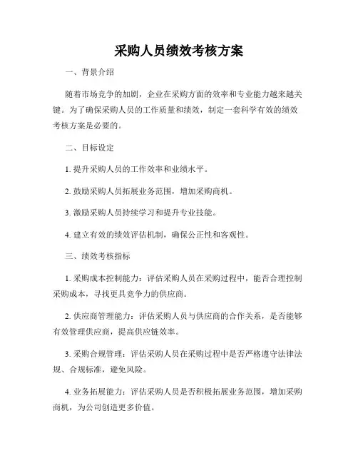 采购人员绩效考核方案