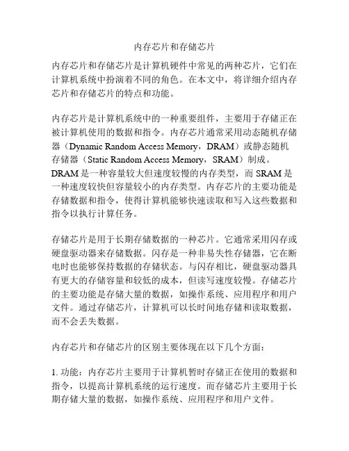 内存芯片和存储芯片