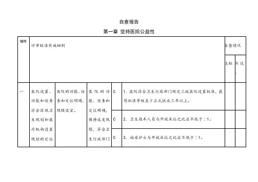 三级甲等医院评审自查报告