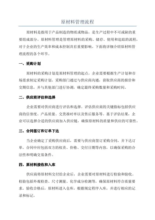 原材料管理流程