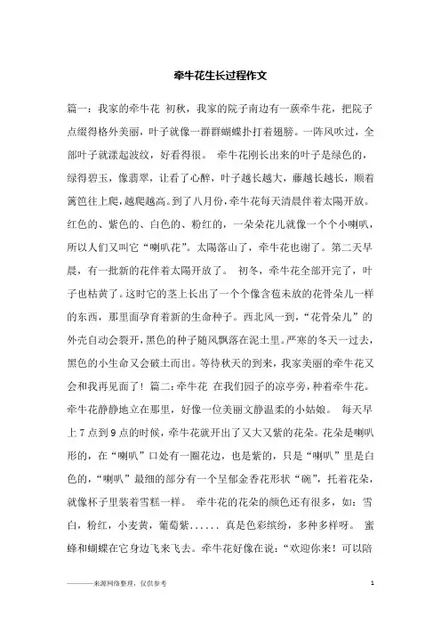 牵牛花生长过程作文