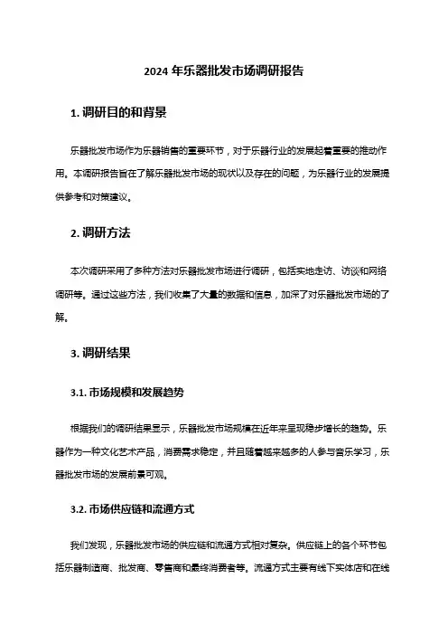 2024年乐器批发市场调研报告