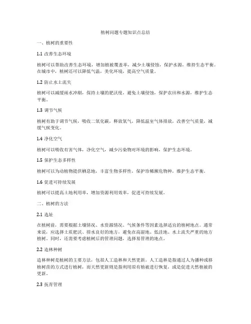 植树问题专题知识点总结