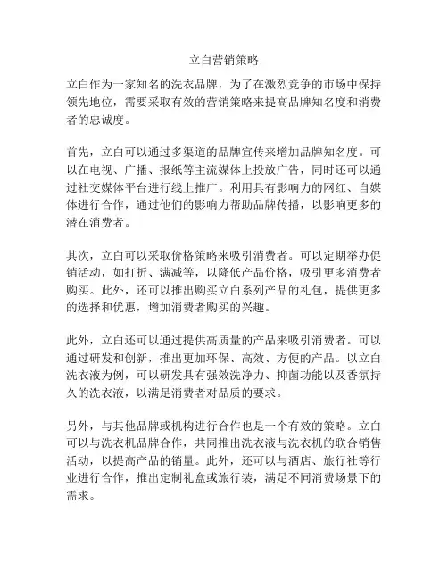 立白营销策略