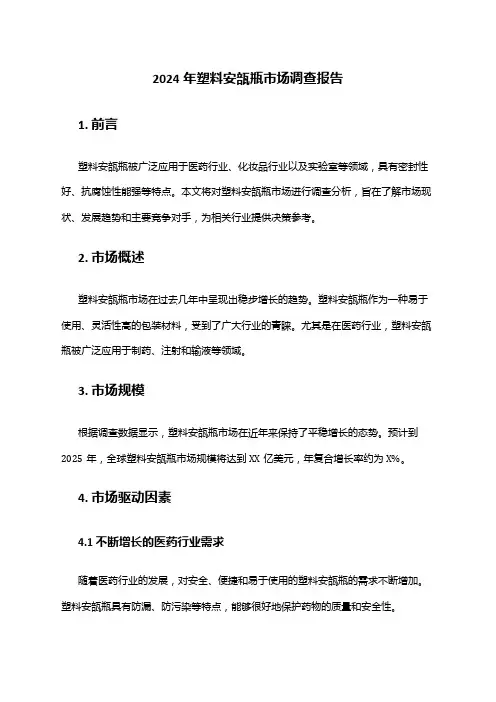 2024年塑料安瓿瓶市场调查报告