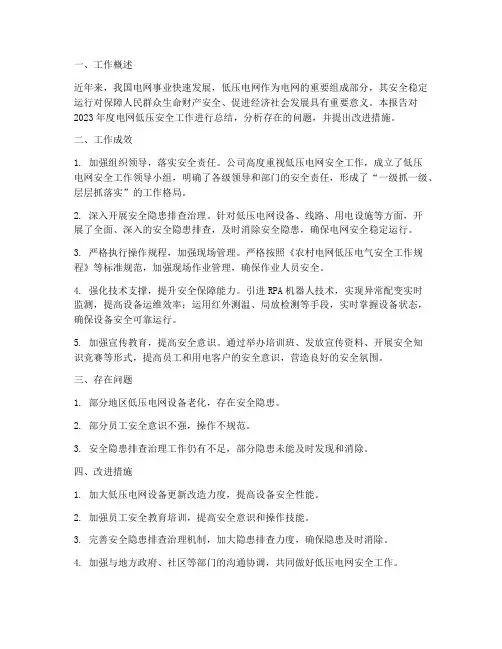电网低压安全工作总结报告