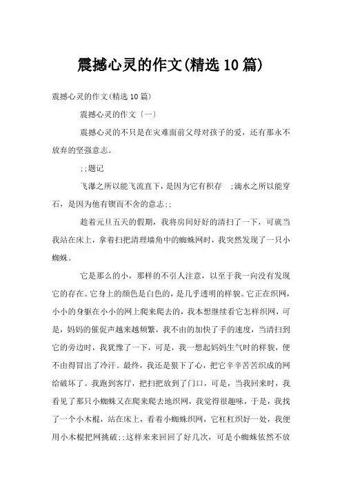震撼心灵的作文(精选10篇)