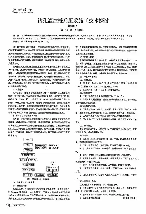 钻孔灌注桩后压浆施工技术探讨