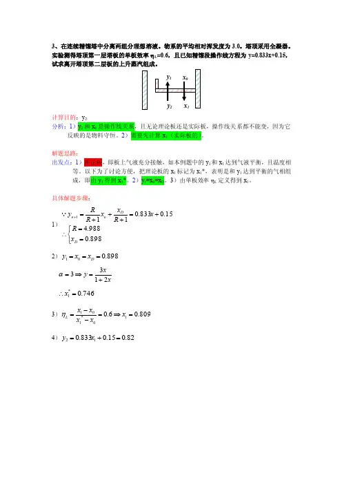 精馏塔板效率