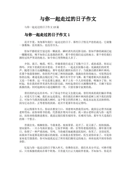 与你一起走过的日子作文