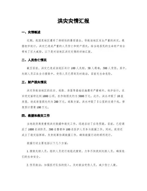 洪灾灾情汇报