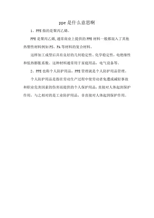 ppe是什么意思啊