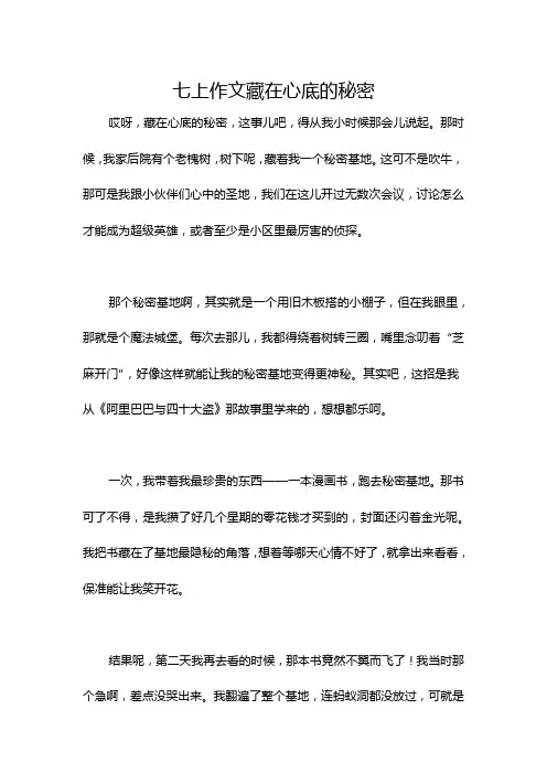 七上作文藏在心底的秘密