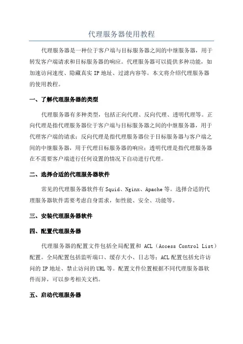 代理服务器使用教程