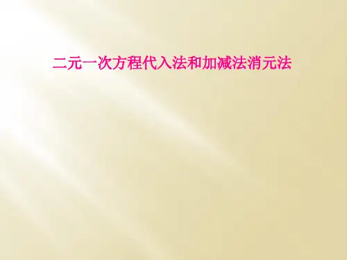 二元一次方程代入法和加减法消元法