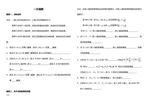 一次函数经典题型 习题(精华,含答案)