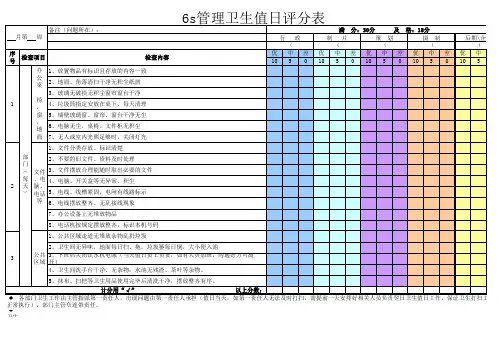 6S值日评分表(终极实用版)