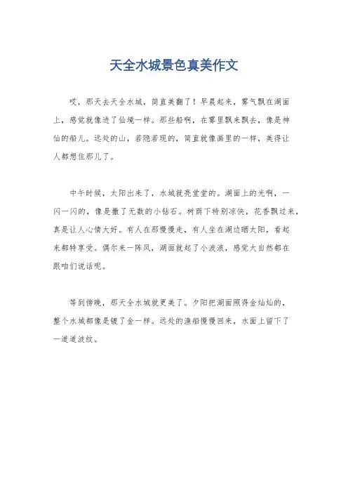 天全水城景色真美作文