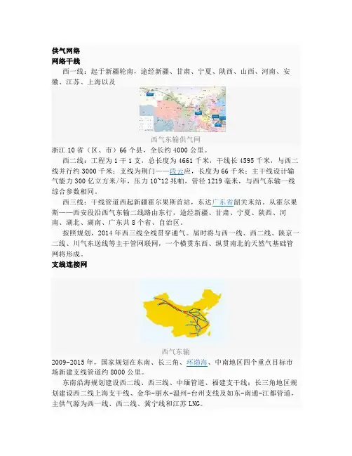 西气东输工程线路