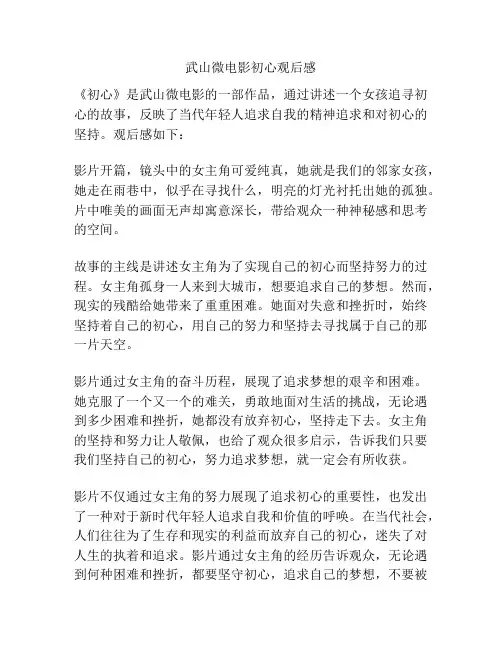 武山微电影初心观后感