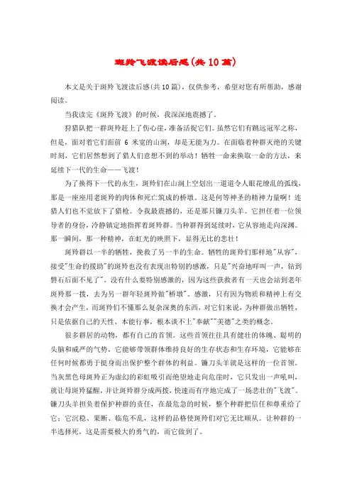 斑羚飞渡读后感(共10篇)