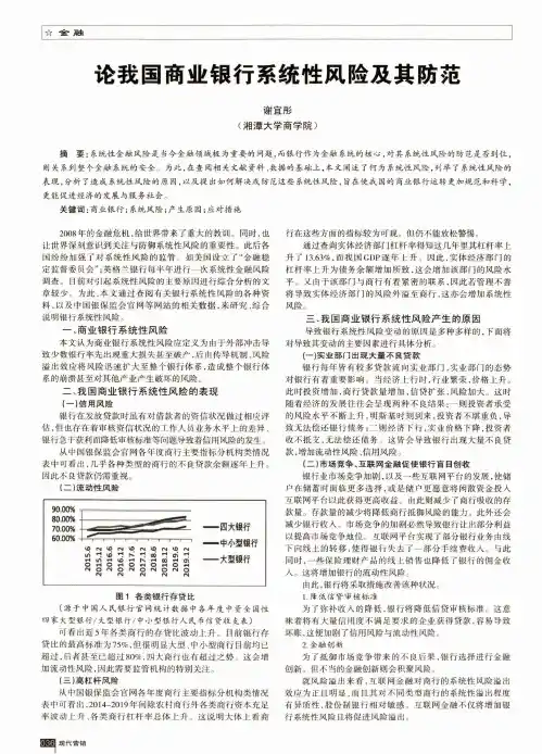 论我国商业银行系统性风险及其防范