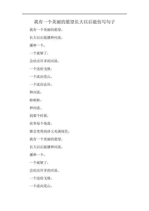 我有一个美丽的愿望长大以后能仿写句子