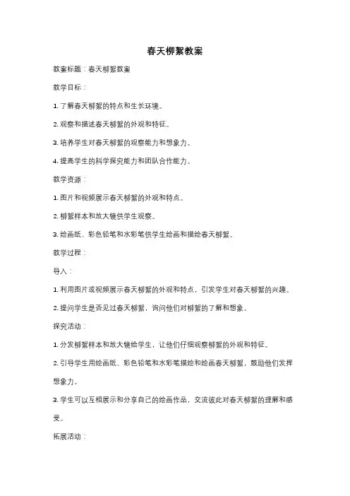春天柳絮教案