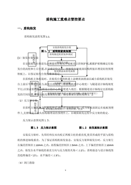 盾构常规重难点施工监理管控要点